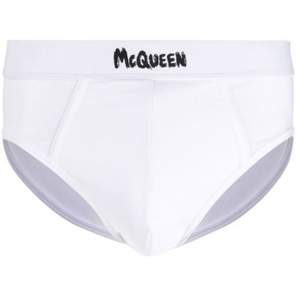 👑 Alexander McQueen Graffiti Logo Brief – Size Small – NWT